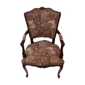 Convertible armchair with seat and back in tapestry