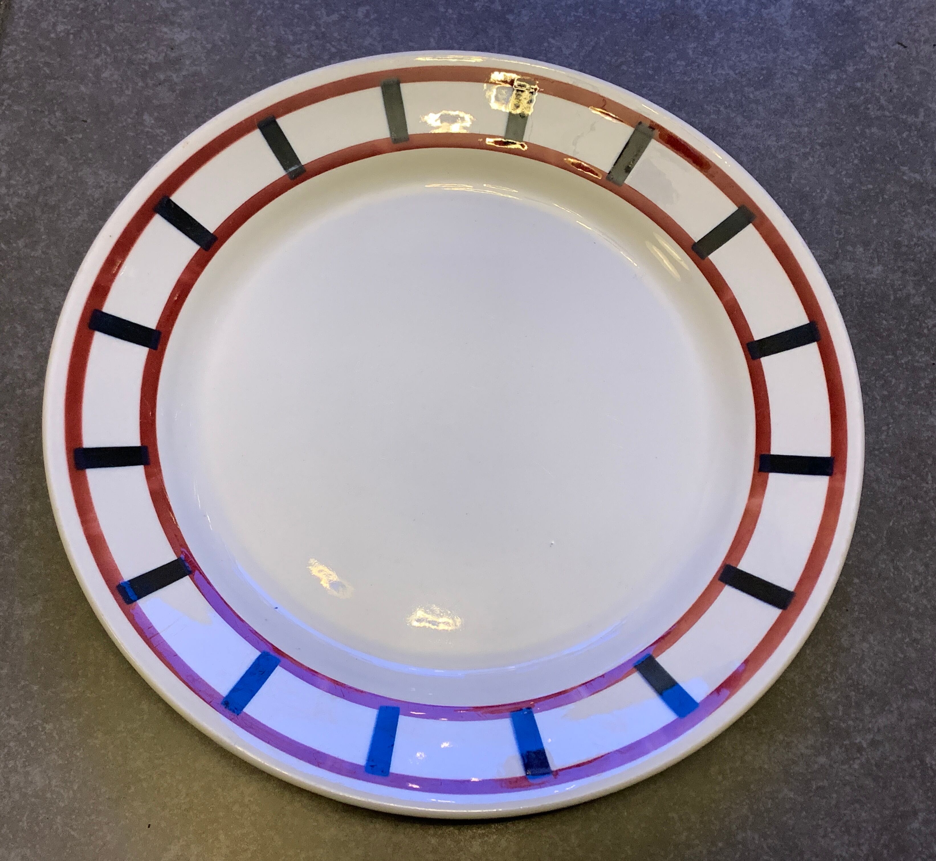 Old French earthenware dish Fénal Badonviller, Béarn model