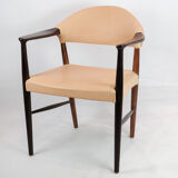 Armchair in Rosewood with Light Natural Leather Designed by Kurt Ol