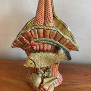 Scallop shell basket vase