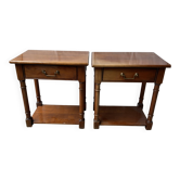 Pair of cherry wood side tables