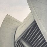 Original lithograph by Alain LE FOLL, Corbelled stadium, 1978