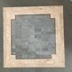 Marble mosaic coffee table '80, salmon and green with brass