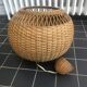 Rattan chandelier suspension old vintage craftsmanship 1960