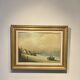 Old painting, landscape by the sea, XX century
