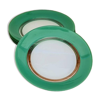 Set of 5 vintage Duralex dessert plates