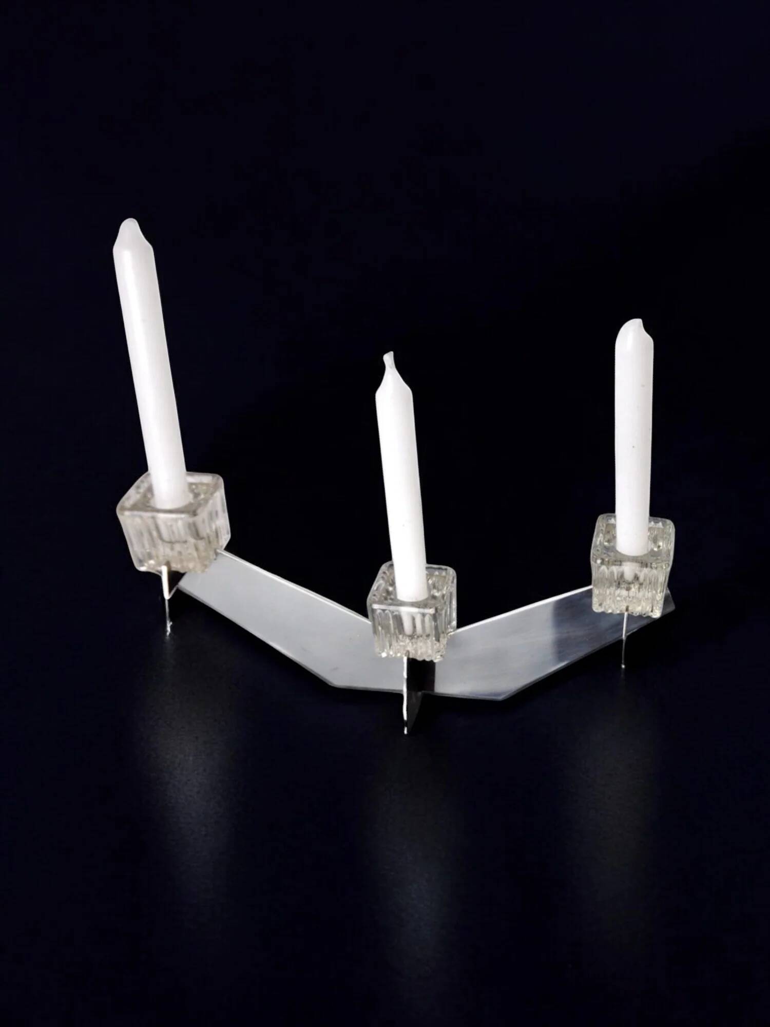 Peill & Putzler candelabra, glass and metal, Germany, 1970