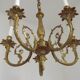 Elegant French Vintage Bronze 5-Light Art Nouveau Style Chandelier