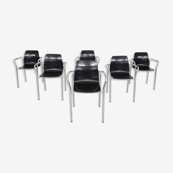 Set of 6 bauhaus chairs by Pagholz, Germany 1950's