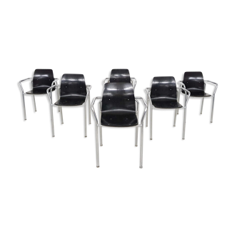 Ensemble de 6 fauteuils bauhaus par Pagholz, Allemagne des années 1950