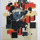 Lithographie d'Alain Le Yaouanc, le feu, 1978