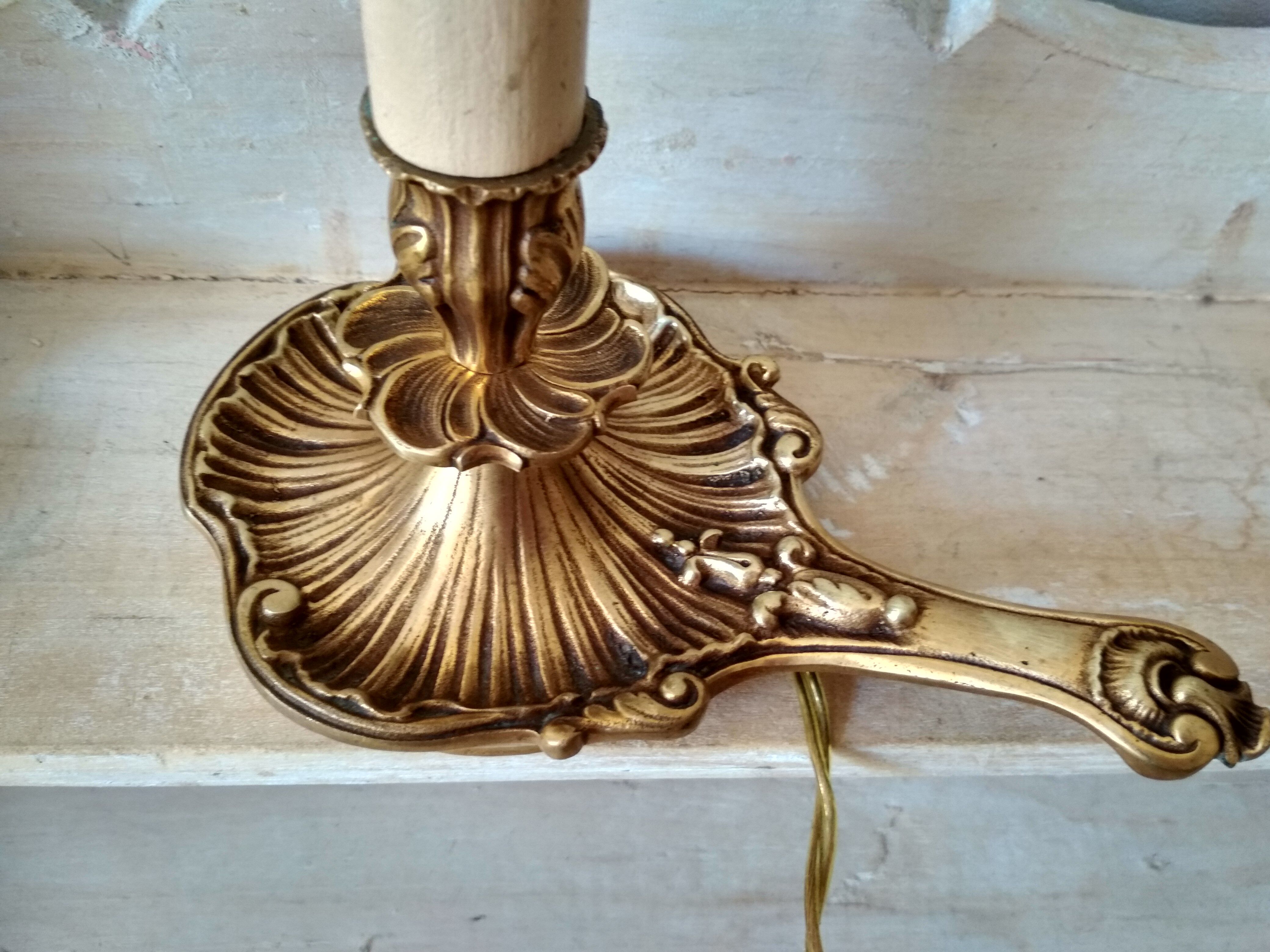 Pair of bronze bedside lamps