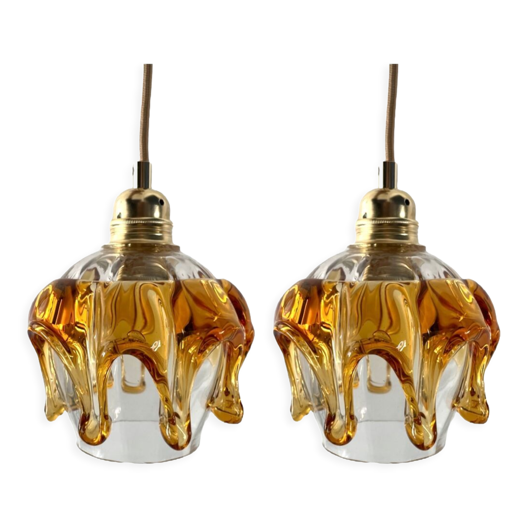 Set of two Austrian glass handhelds