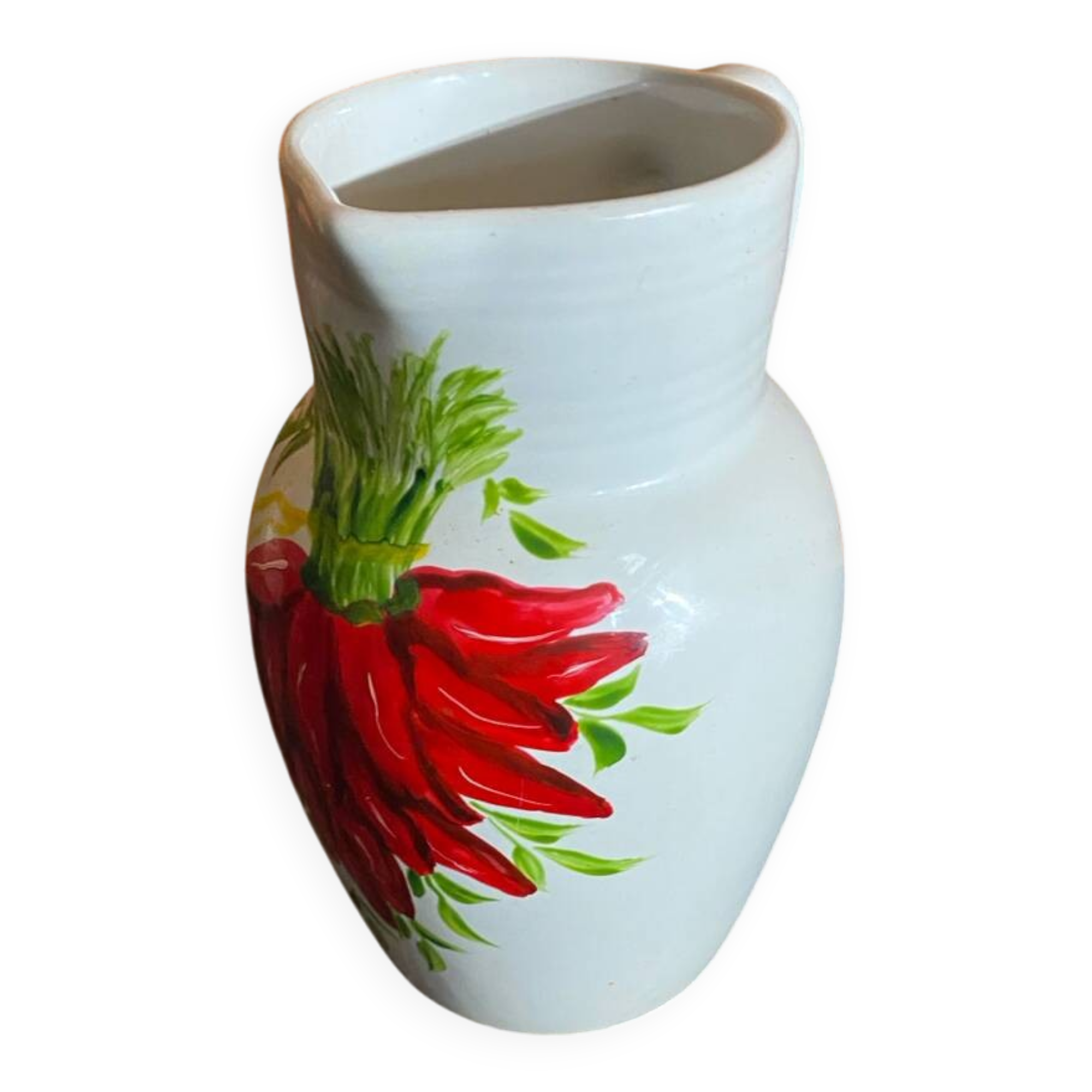 Old Pichet ARTESIA White Ceramic Vintage Peppers Decor #D516