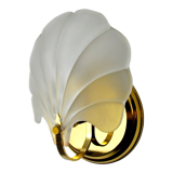 Shell wall lamp, opaque glass, italy, 1980