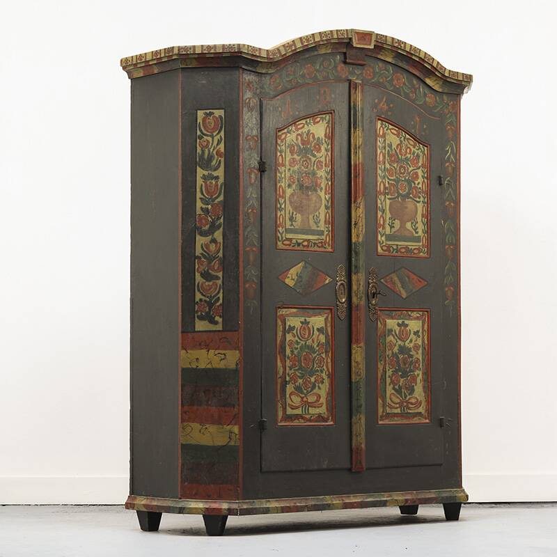 Folk art painted bridal wardrobe