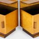 Restored Art Deco Nightstands with Black Glass Tops, 1950s, Set of 2