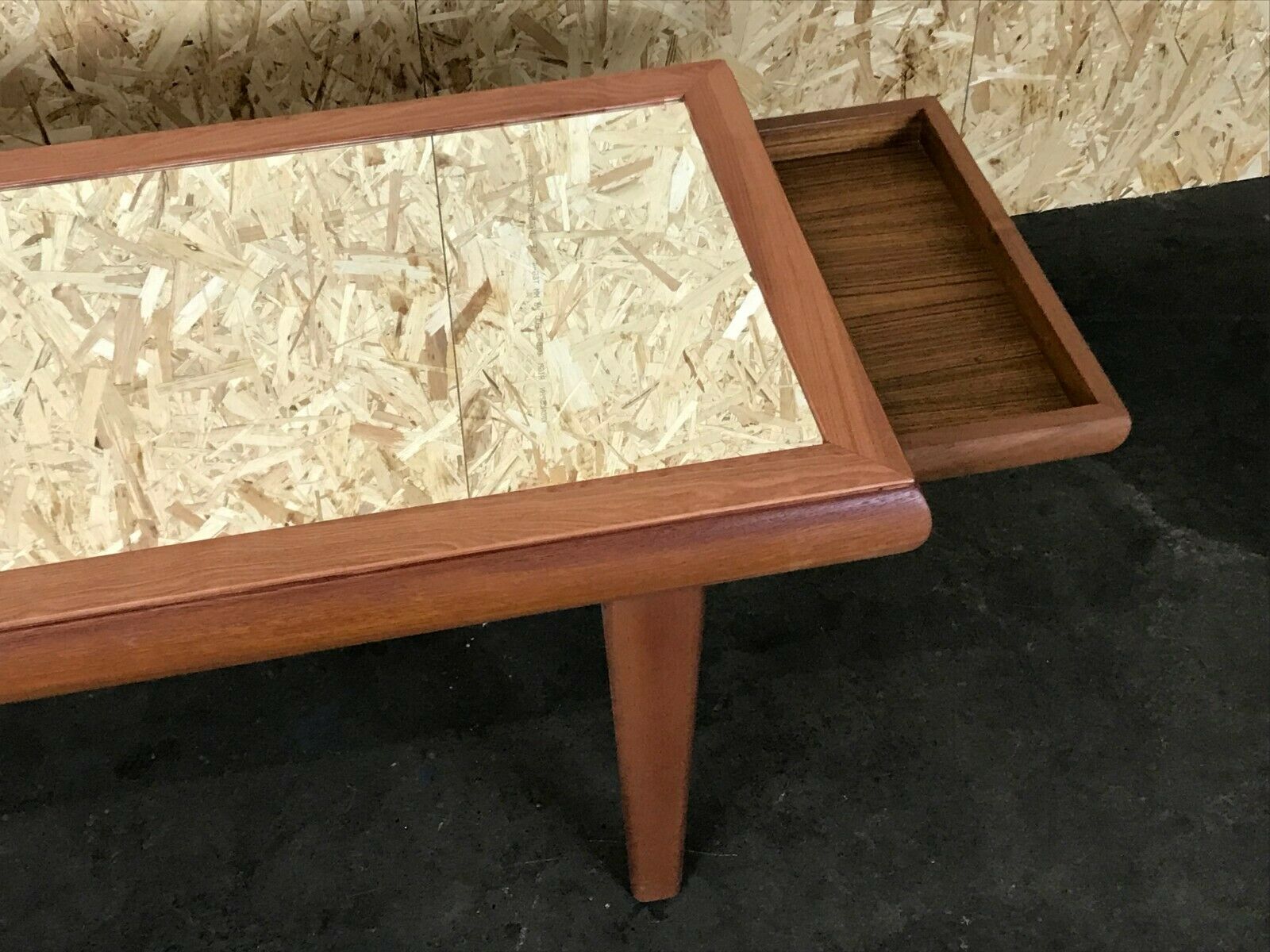 60s 70s Teak Table Coffee Table Danish Design with Mirror 60s