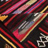 Burgundy Red Modern Pattern Kilim Rug, 162x313Cm