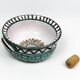 Small ear-handled bowl Robert Picault – Vallauris, sunflower decoration 1950