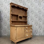 Antique English two-body buffet in solid pine (renovated)