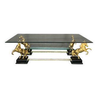 Coffee Table with Bronze Horses