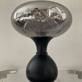 Vintage lamp in metal and smoked glass
