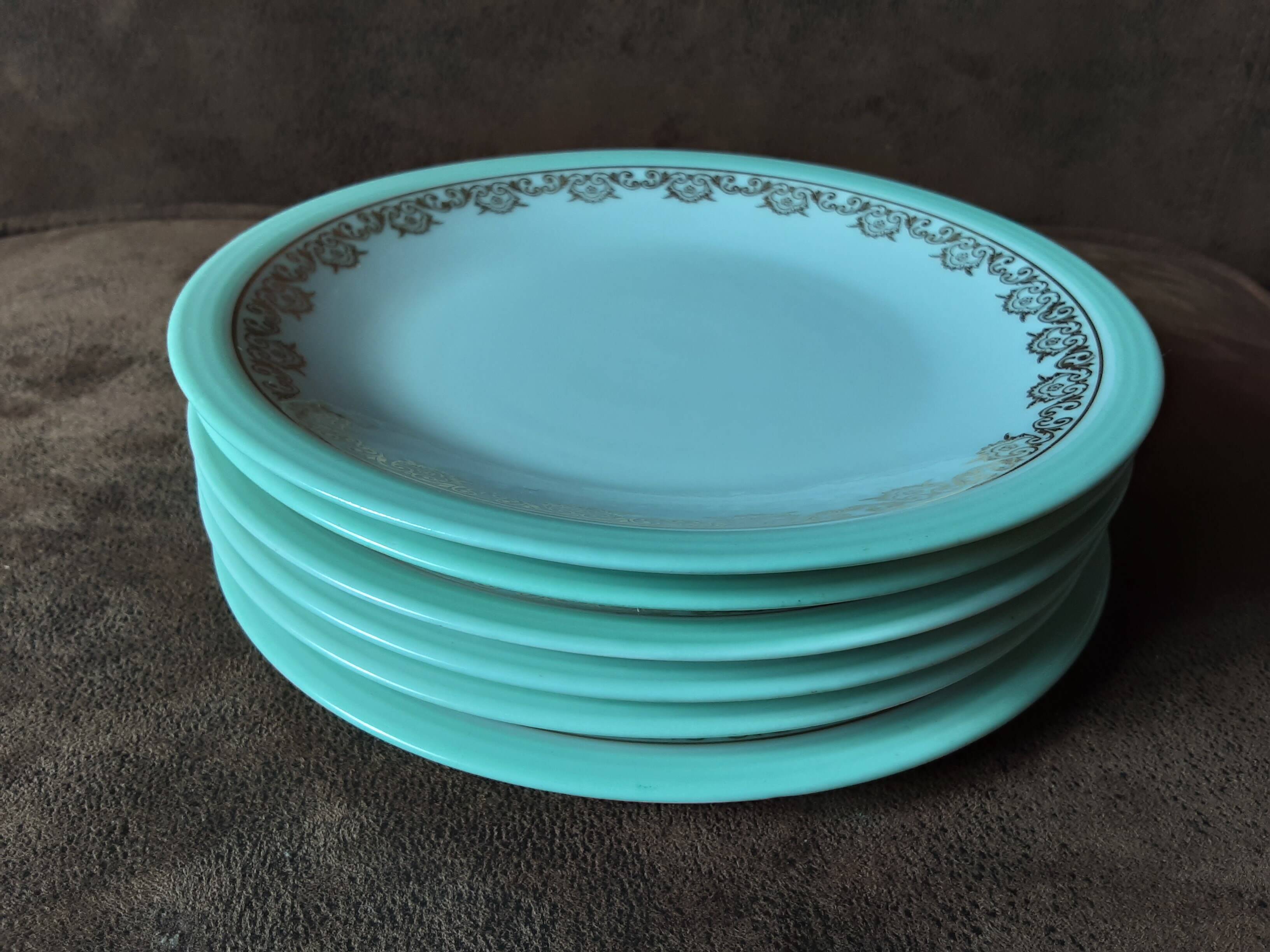 Set of 6 R T M Paris dessert plates
