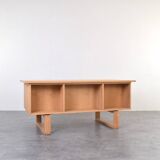Mid-Century Oak Freestanding Desk by Torben Valeur & Henning Jensen for Dyr