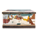 Antique chest hand-painted with a snowy village scene and a starry interior.