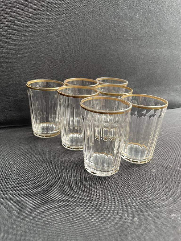 7 Baccarat Chicago service goblets size 6410 gold