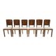 Six chaises de salle à manger Art Déco en noyer italien, années 1940