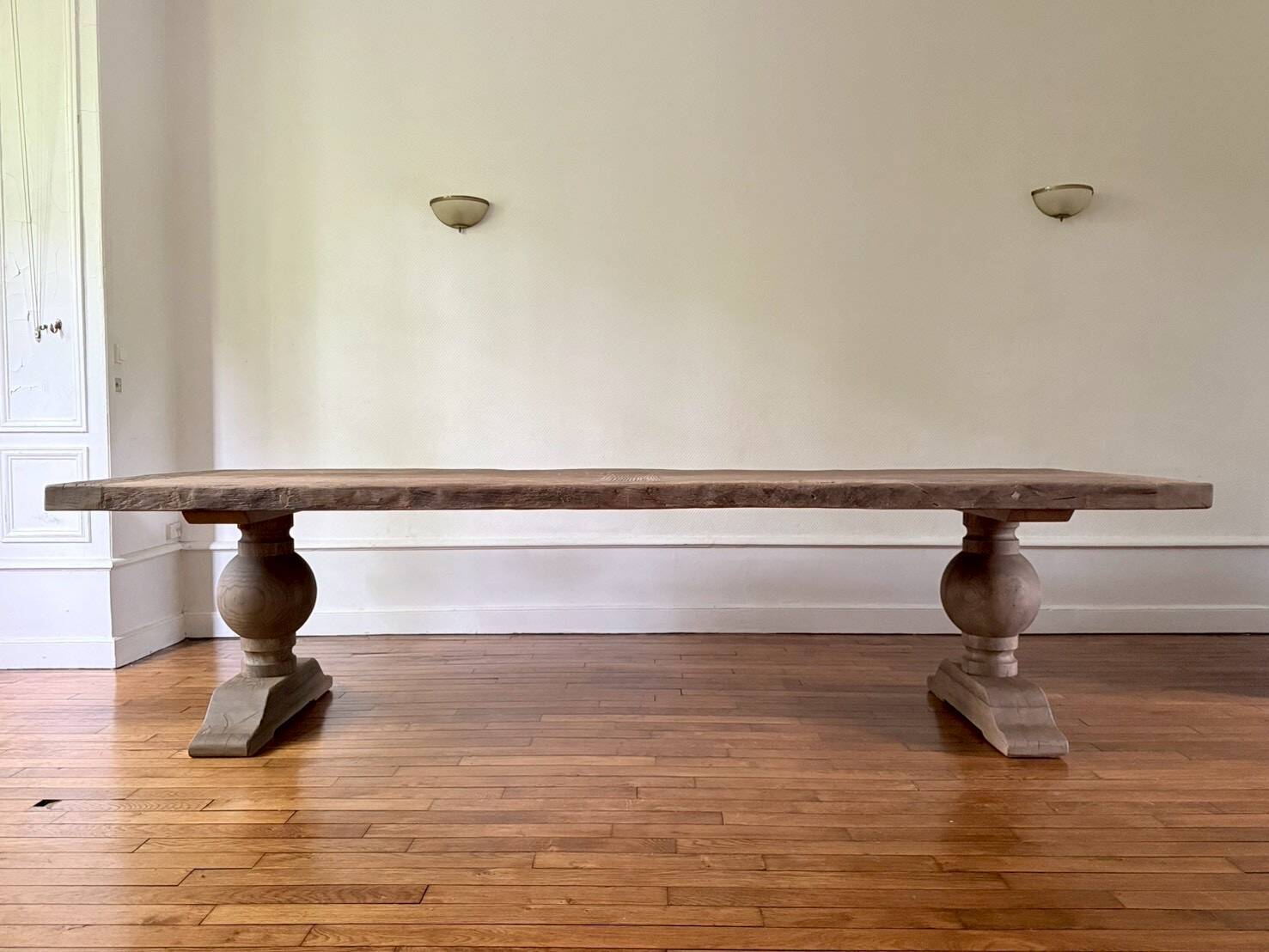Monastery table - sun - in solid old oak - length 375 cm