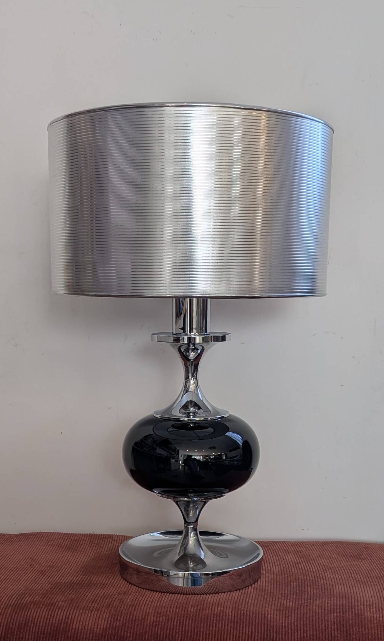 Lampe Space Age en chrome et verre