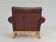 Fauteuil danois vintage, années 1970, cuir, bois de chêne