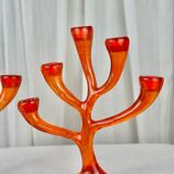 Vintage coral candlesticks, 1970s