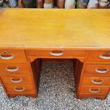 Vintage desk with double oak boxes