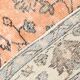 Tapis vintage turc floral fait à la main, orange pastel doux, 7x10