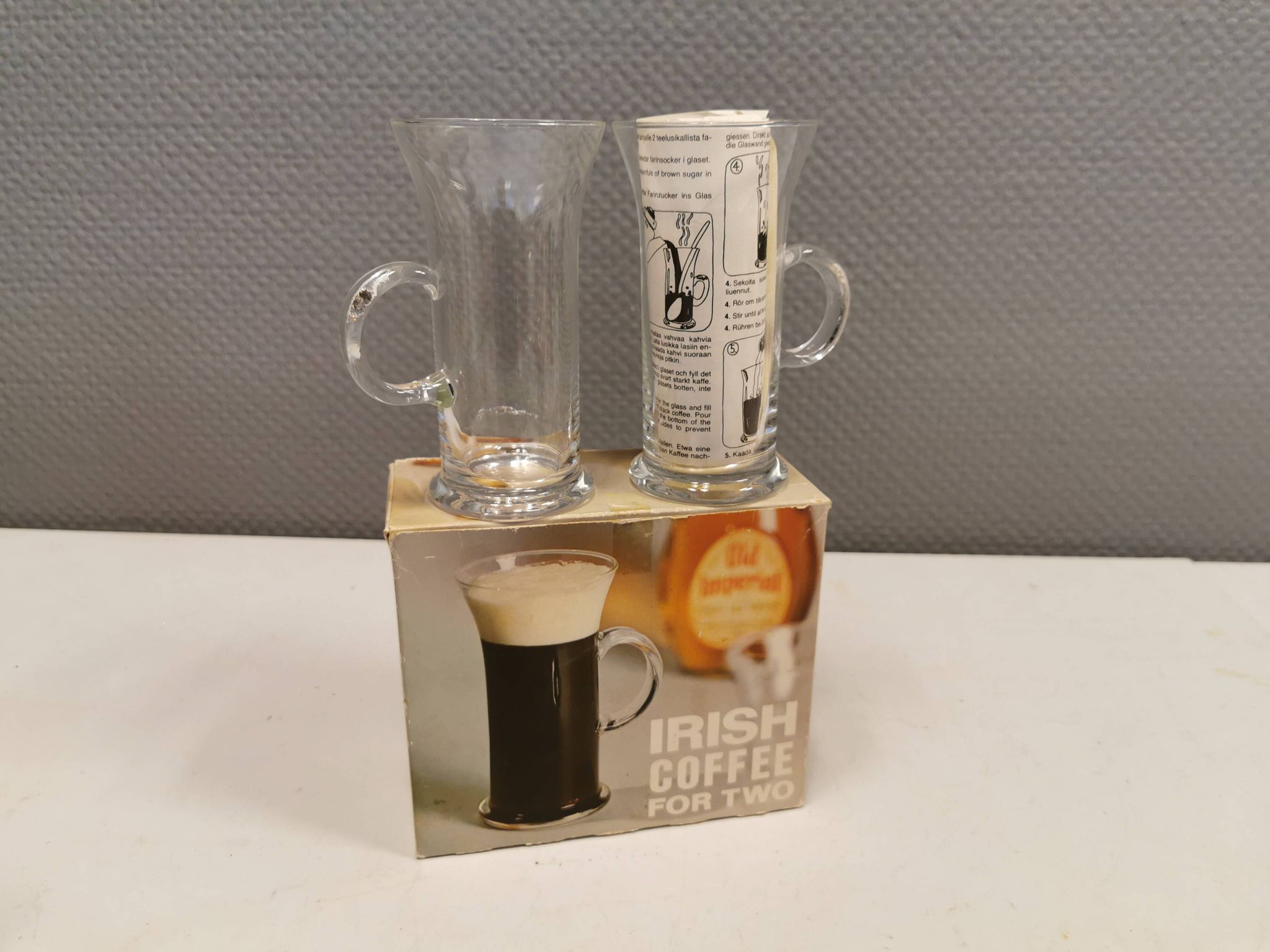 Original Irish coffee glasses from Arabia Finland, estimated 1980s, designed by Heikki Orvola