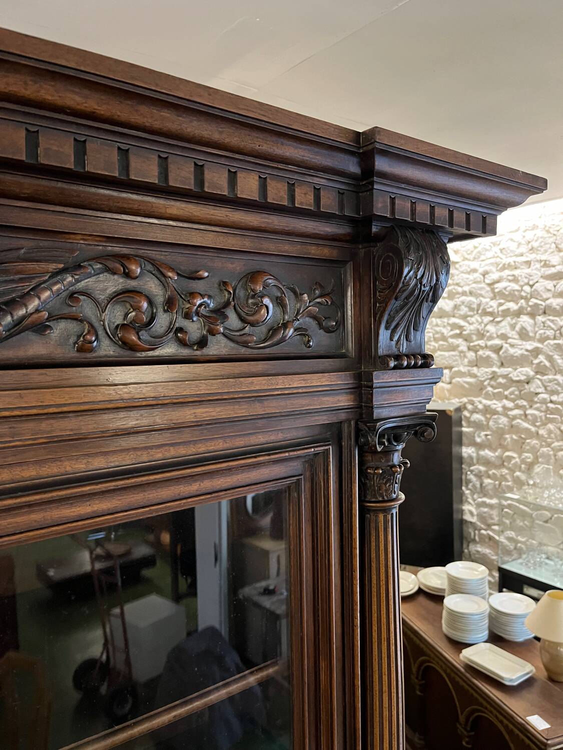 Pair of glass-fronted library cabinets