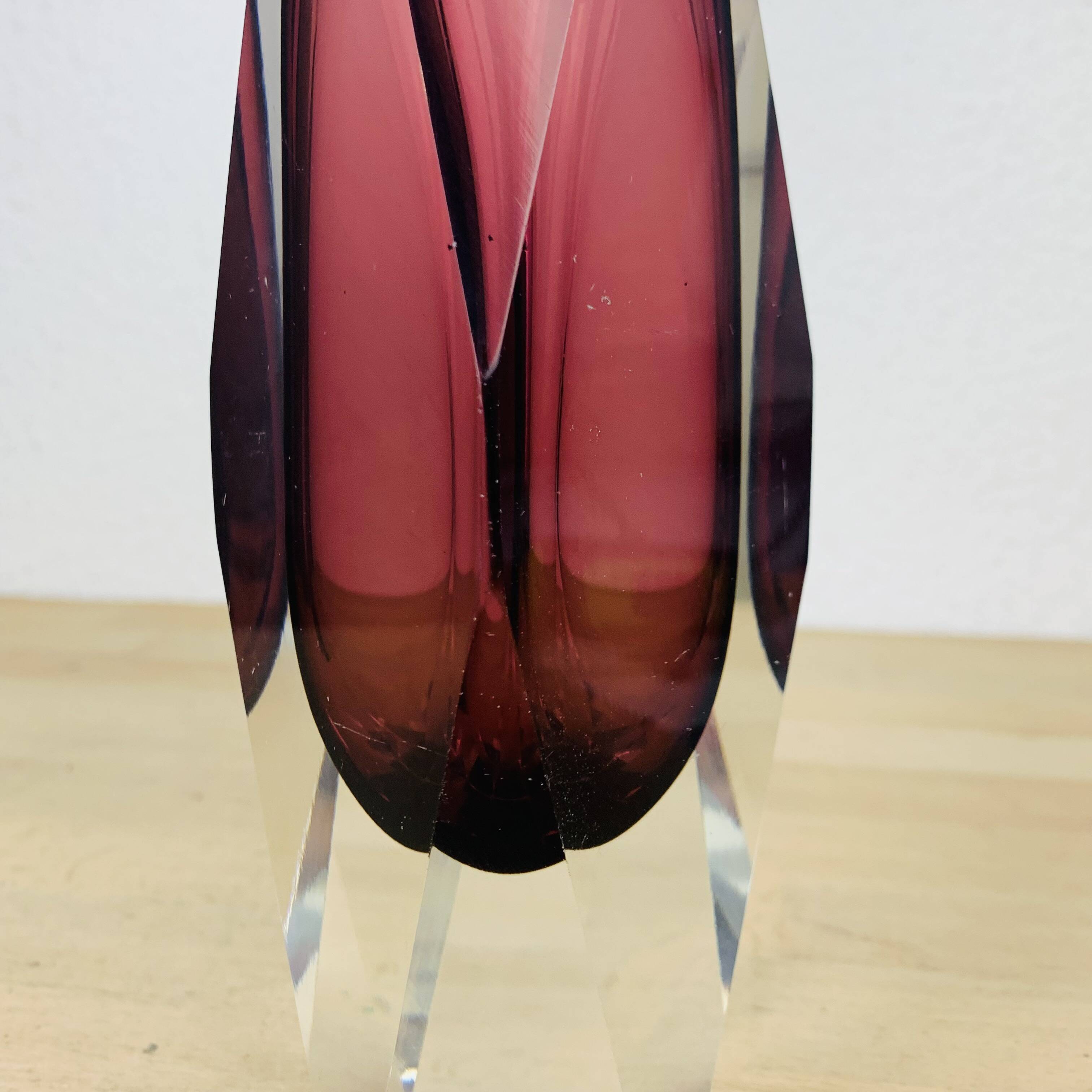 Sommerso Murano purple vase, soliflore