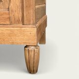 Parisian art deco wardrobe in solid raw oak, removable