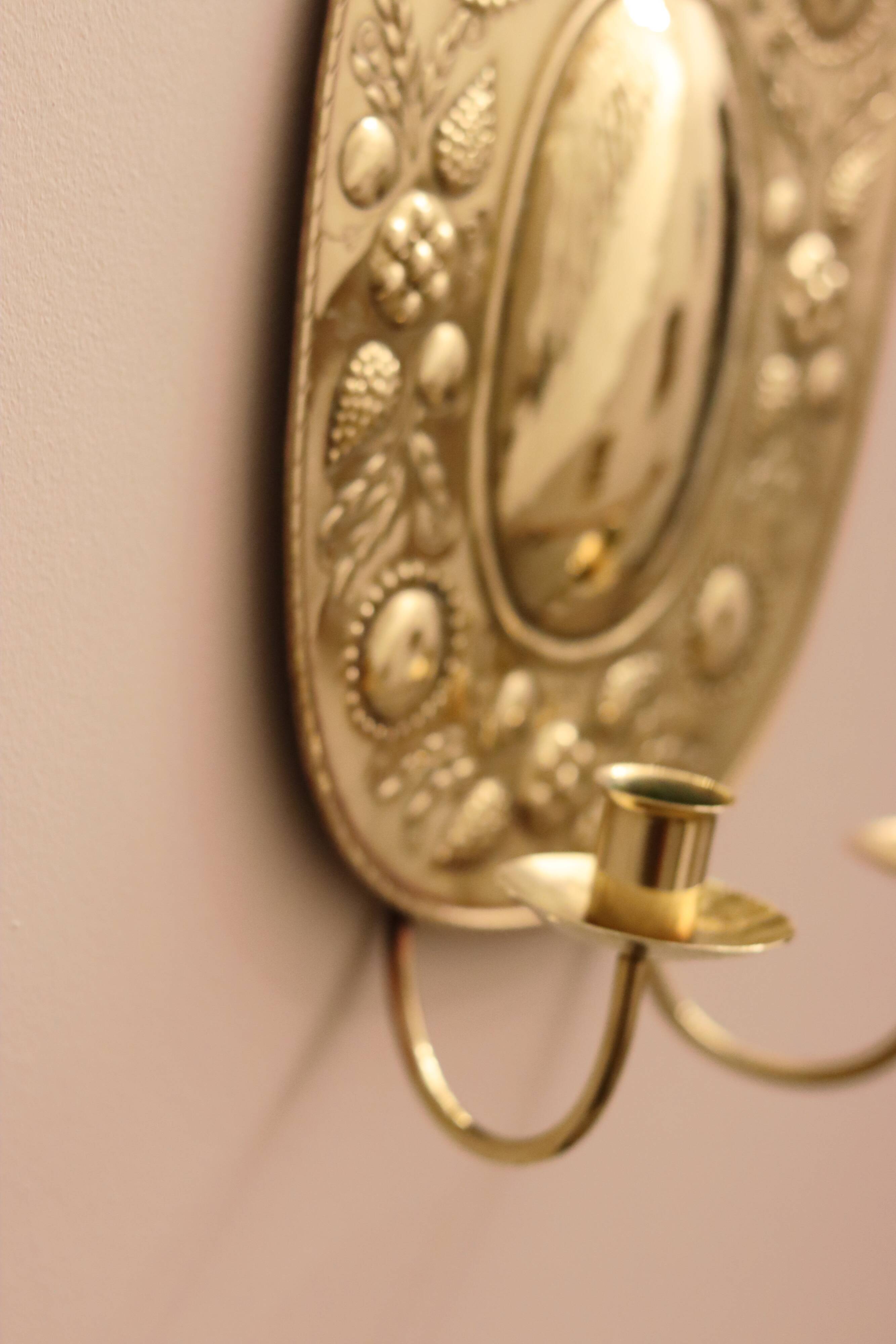 Mid Century Swedish Brass Sconce