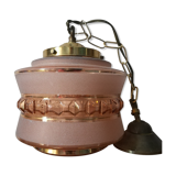 Hanging lamp in granite glass 1950