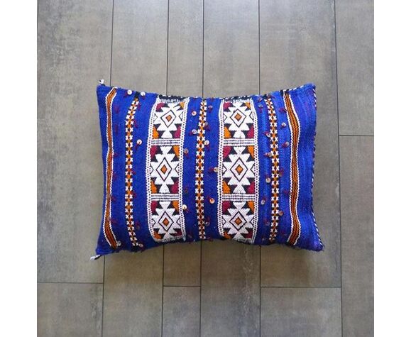 Coussin kilim marocain bleu | Selency