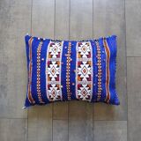 Moroccan kilim cushion blue