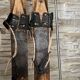 Paire de ski vintage en bois