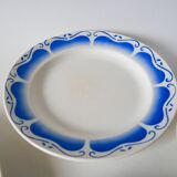 Set of 4 gien royal blue art deco flat plates 1930