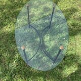 Glass and metal coffee table from the 50s and 60s