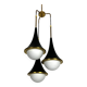 Mis-Century Stilnovo style pendant with three lights. Italy 1950s